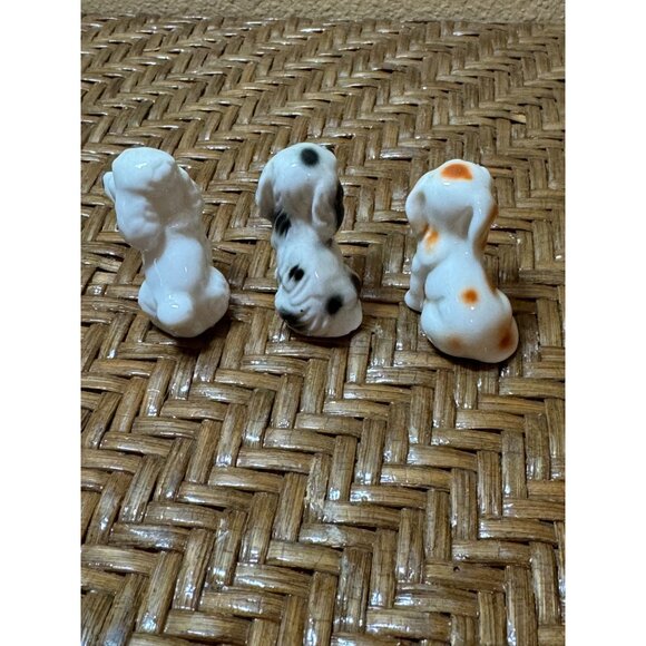Vintage Porcelain Miniture Dog Figurine Set Of 3 - Picture 3 of 7